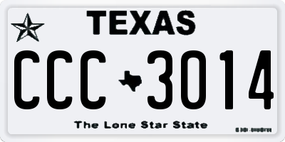 TX license plate CCC3014