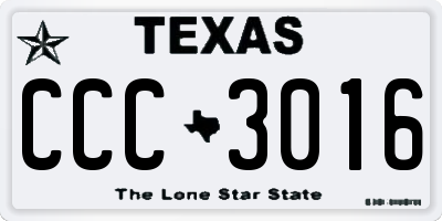 TX license plate CCC3016