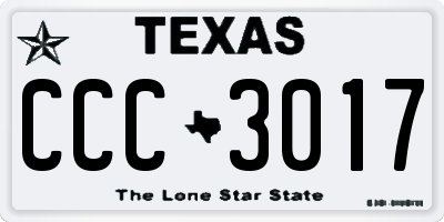 TX license plate CCC3017