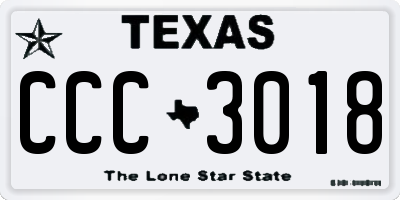 TX license plate CCC3018