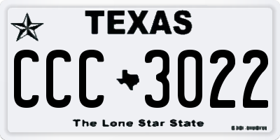 TX license plate CCC3022