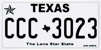 TX license plate CCC3023