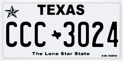 TX license plate CCC3024
