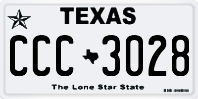 TX license plate CCC3028