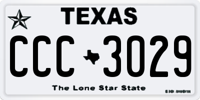TX license plate CCC3029