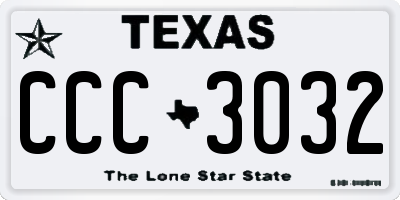 TX license plate CCC3032