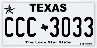 TX license plate CCC3033