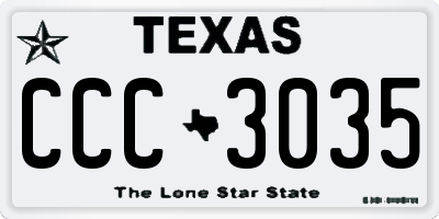 TX license plate CCC3035