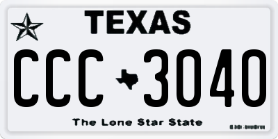 TX license plate CCC3040