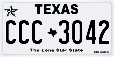 TX license plate CCC3042