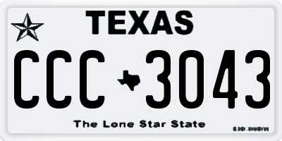 TX license plate CCC3043