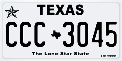 TX license plate CCC3045