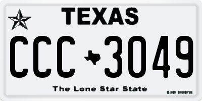 TX license plate CCC3049