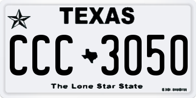 TX license plate CCC3050