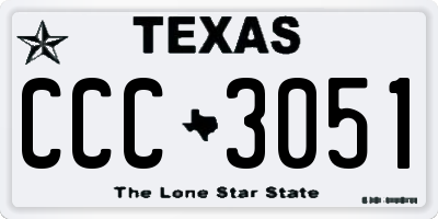 TX license plate CCC3051