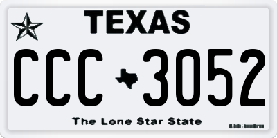 TX license plate CCC3052