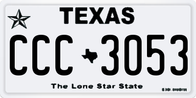 TX license plate CCC3053