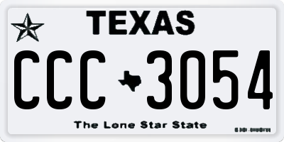TX license plate CCC3054