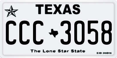 TX license plate CCC3058