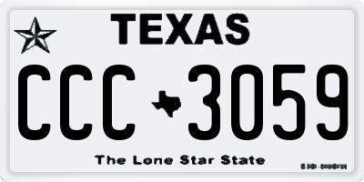 TX license plate CCC3059