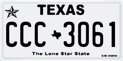 TX license plate CCC3061