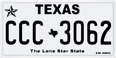 TX license plate CCC3062