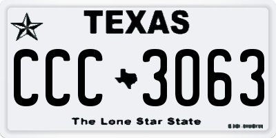 TX license plate CCC3063