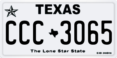 TX license plate CCC3065