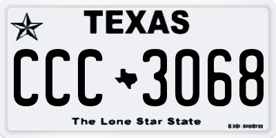TX license plate CCC3068