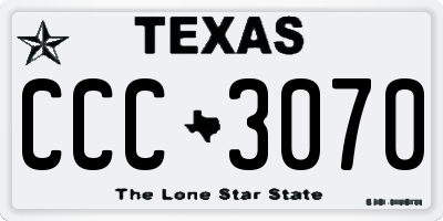 TX license plate CCC3070