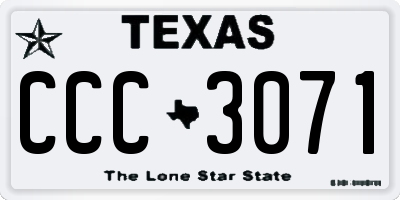 TX license plate CCC3071