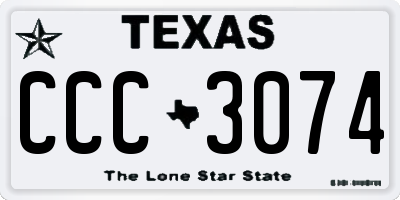 TX license plate CCC3074