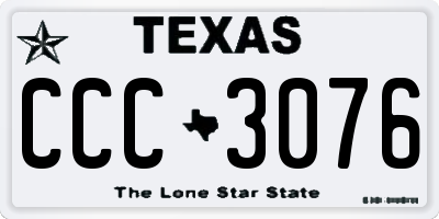 TX license plate CCC3076