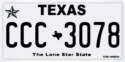 TX license plate CCC3078
