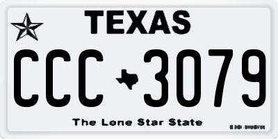 TX license plate CCC3079