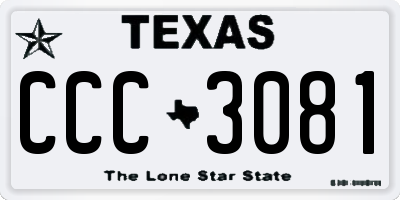 TX license plate CCC3081