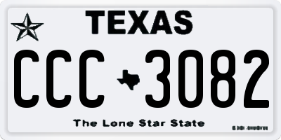 TX license plate CCC3082