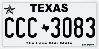 TX license plate CCC3083