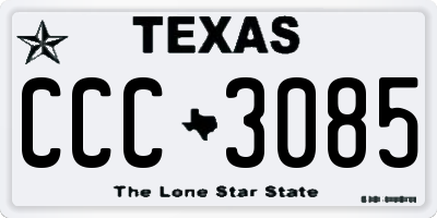 TX license plate CCC3085