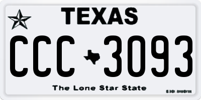 TX license plate CCC3093