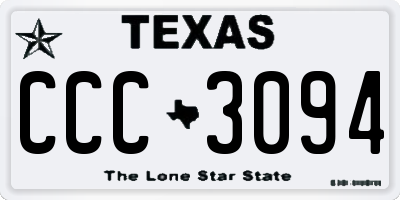 TX license plate CCC3094