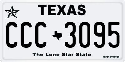 TX license plate CCC3095
