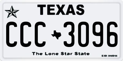 TX license plate CCC3096
