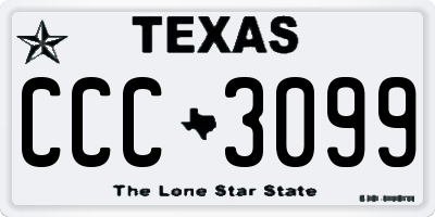 TX license plate CCC3099
