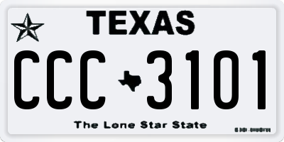 TX license plate CCC3101