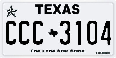 TX license plate CCC3104