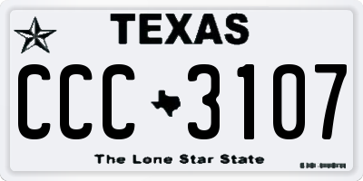 TX license plate CCC3107