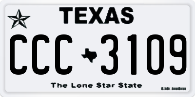 TX license plate CCC3109