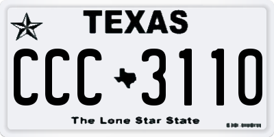 TX license plate CCC3110
