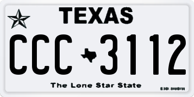 TX license plate CCC3112